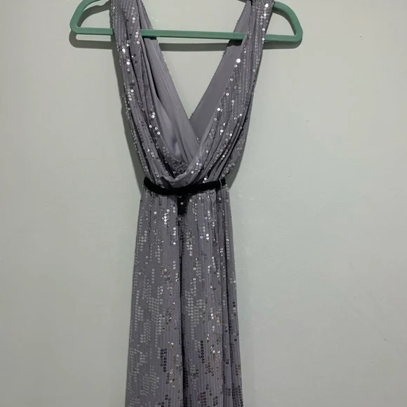 Express Silver Sequined Party Dress - Picture 4 of 5